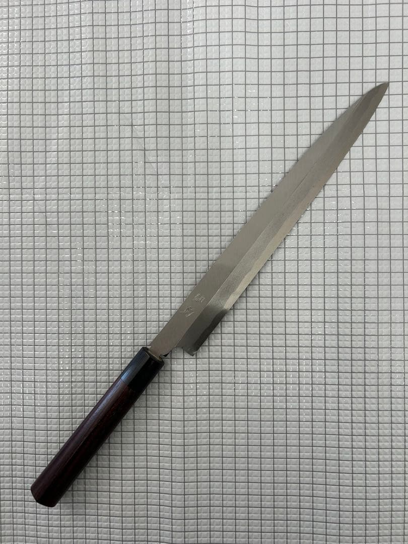 仙助 包丁 刺身包丁 柳刃包丁 安来鋼青紙２号 270mm 紫檀シノギ柄 ①