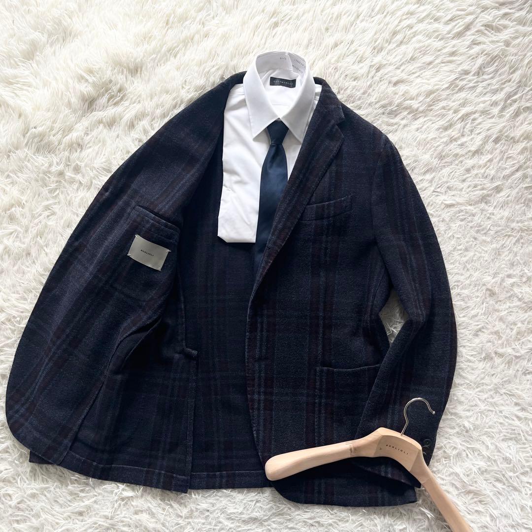 <美品>BOGLIOLI K.JACKET ネイビー ウール ジャケット 54