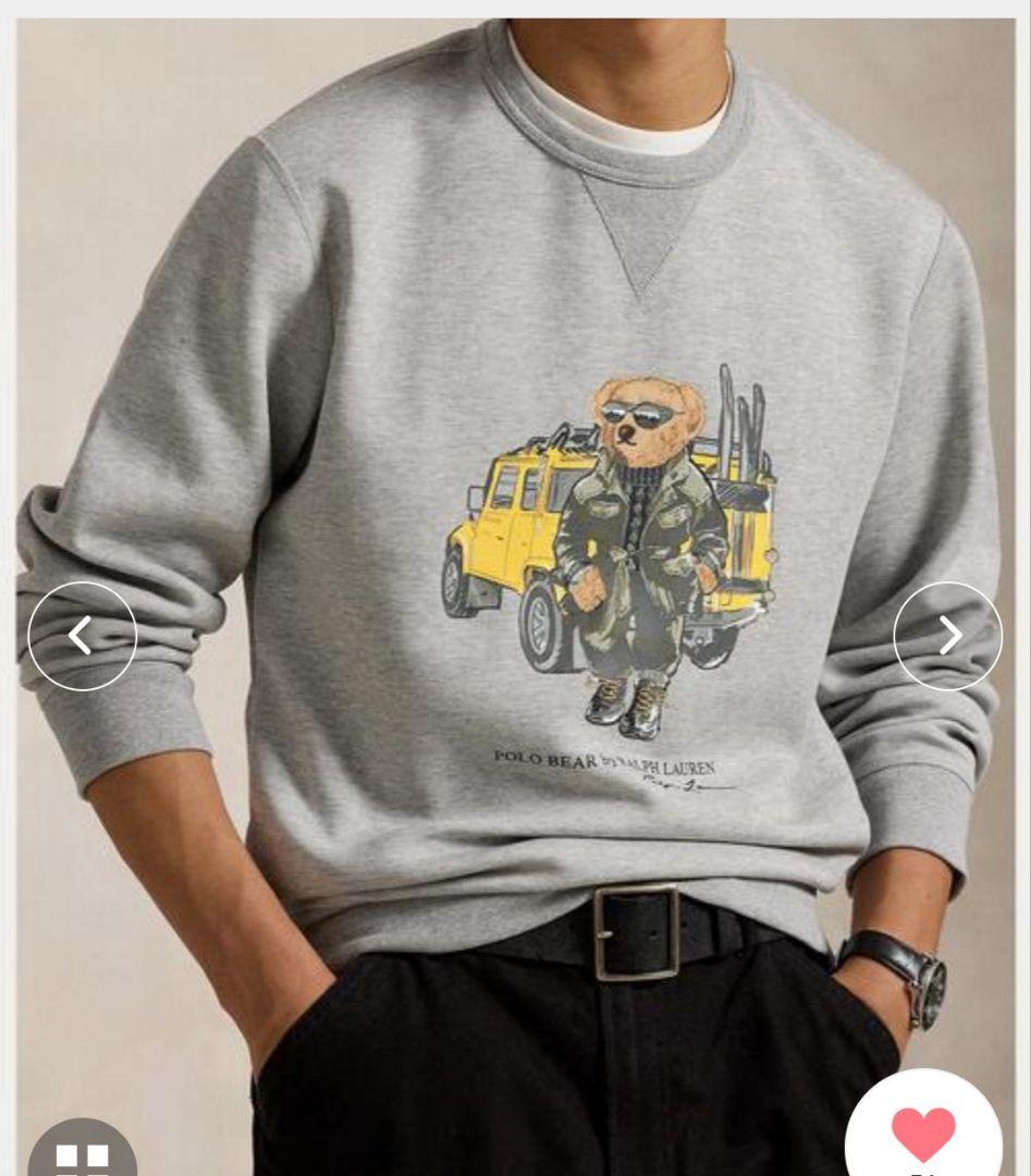 美品 ポロベアー ダブルニット スウエットシャツグレー XL ジープ