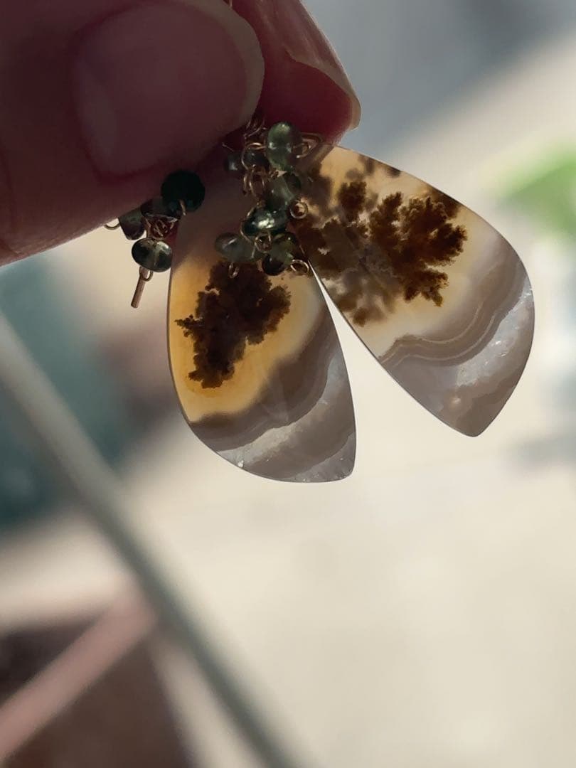 専用 B15 テルナテ島モスアゲートのピアス