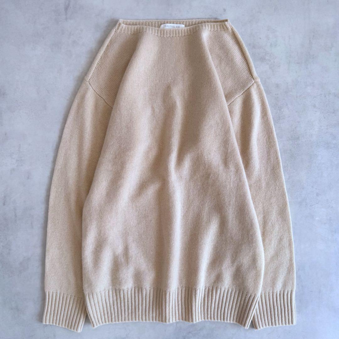 美品▲定価3.5万GALERIE VIE▲カシミヤ100% ニット プルオーバー
