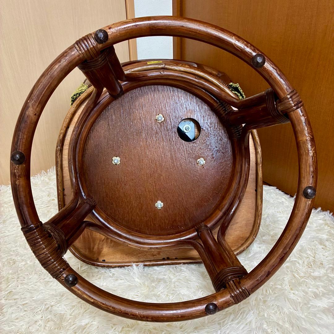 【極美品 】Kazama 籐 回転椅子 ラタン ハイチェア