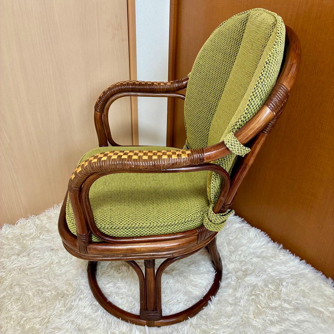 【極美品 】Kazama 籐 回転椅子 ラタン ハイチェア