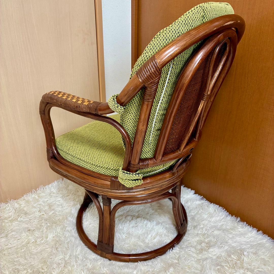 【極美品 】Kazama 籐 回転椅子 ラタン ハイチェア