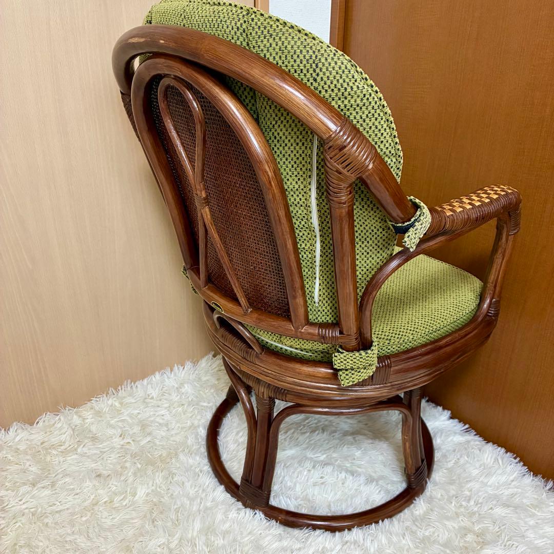 【極美品 】Kazama 籐 回転椅子 ラタン ハイチェア