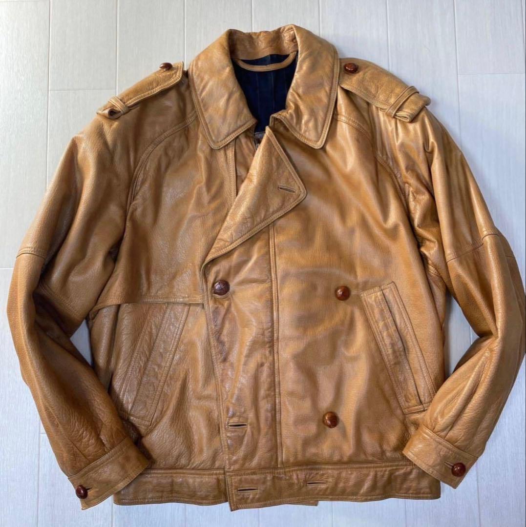 ロエベ LOEWEラムスキン レザー ジャケット ブルゾン 50キャメル