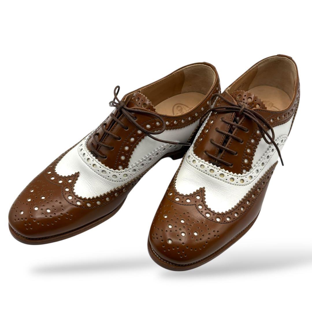 極美品 チャーチ BURWOOD 3W バイカラー ウィングチップ 22.5cm