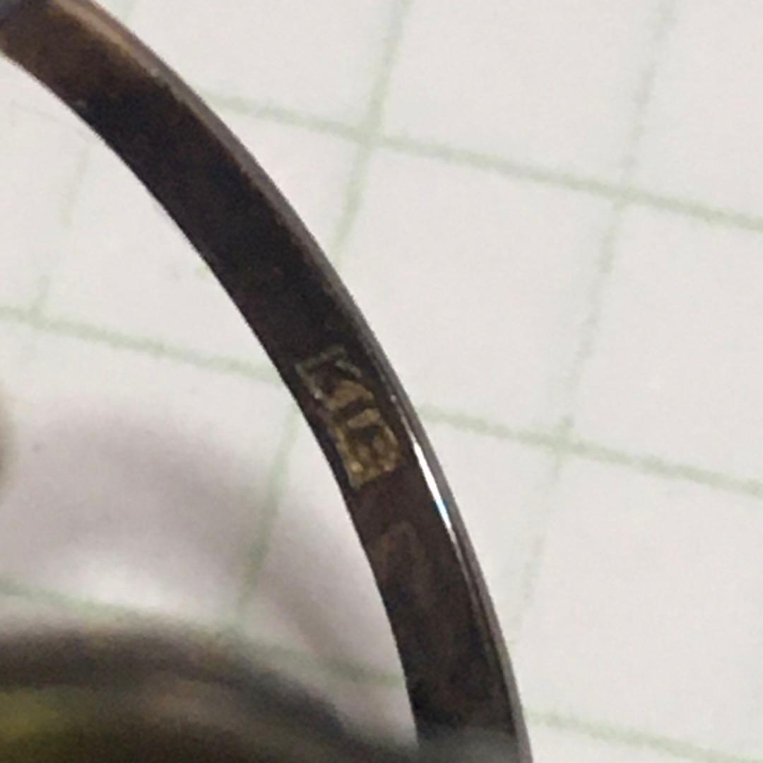 天然石リング　タイガーアイリング　K18 刻印あり