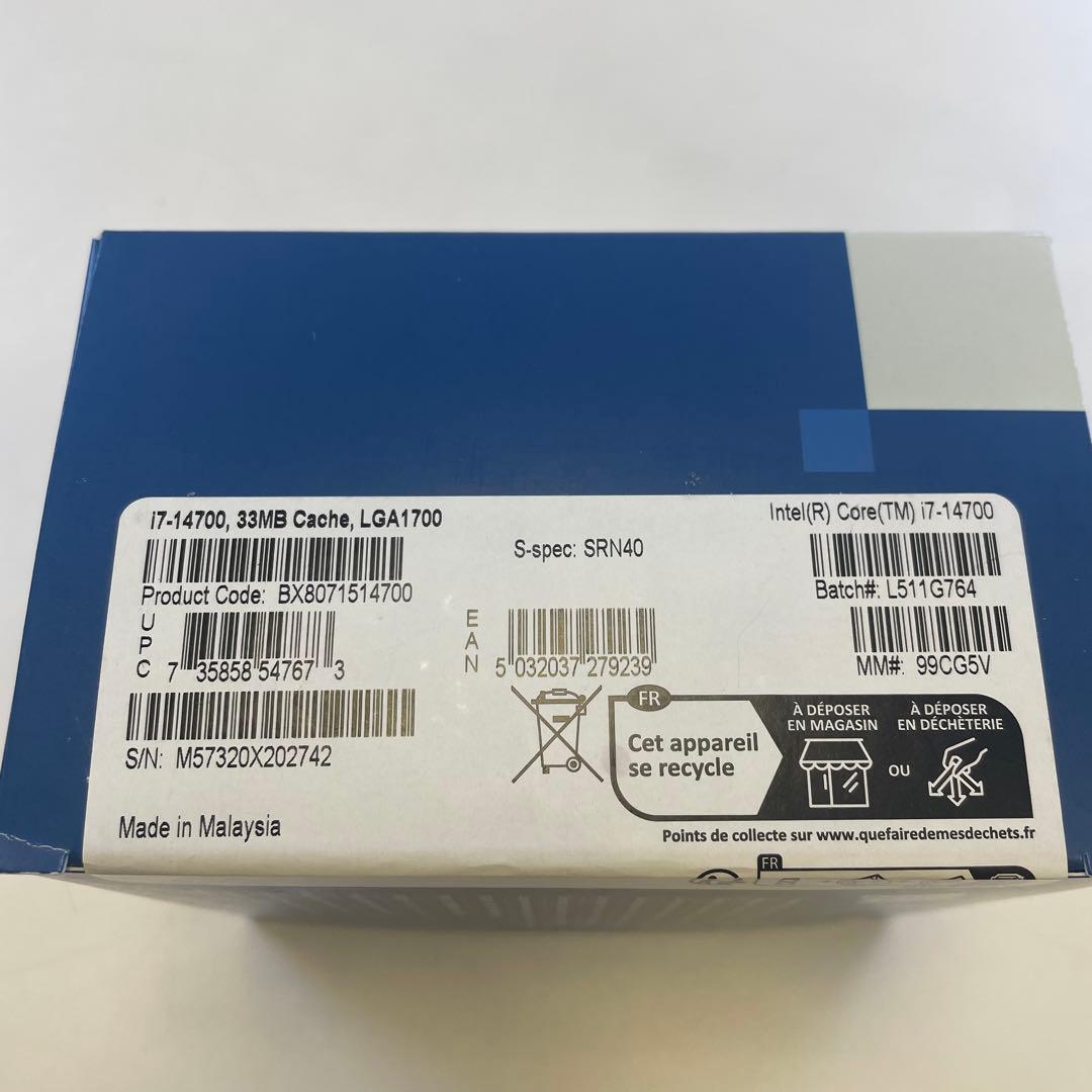 Intel Core i7-14700 14th Gen CPU 新品に近い