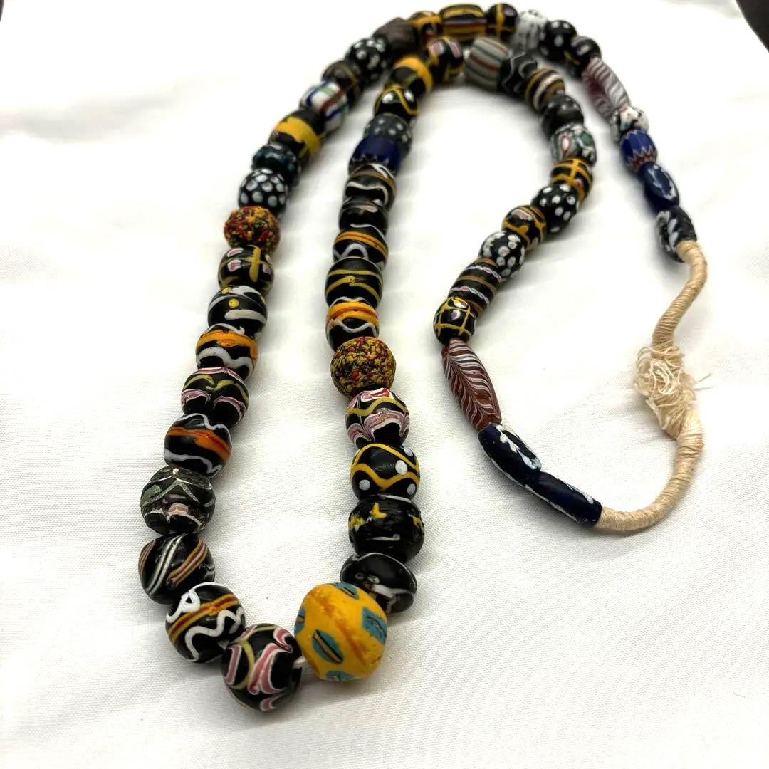 ヴェネチアントレードビーズミックス一連 とんぼ玉 アンティーク パーツ ガラス