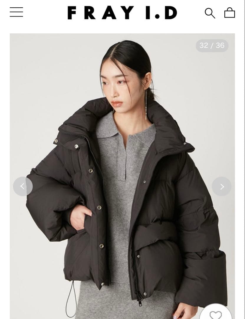 FRAY I.D フードファーショートダウンコート　2025 ブラック