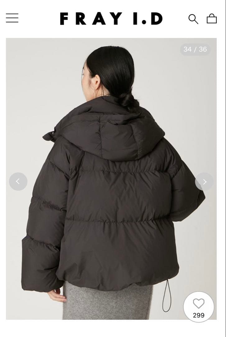 FRAY I.D フードファーショートダウンコート　2025 ブラック