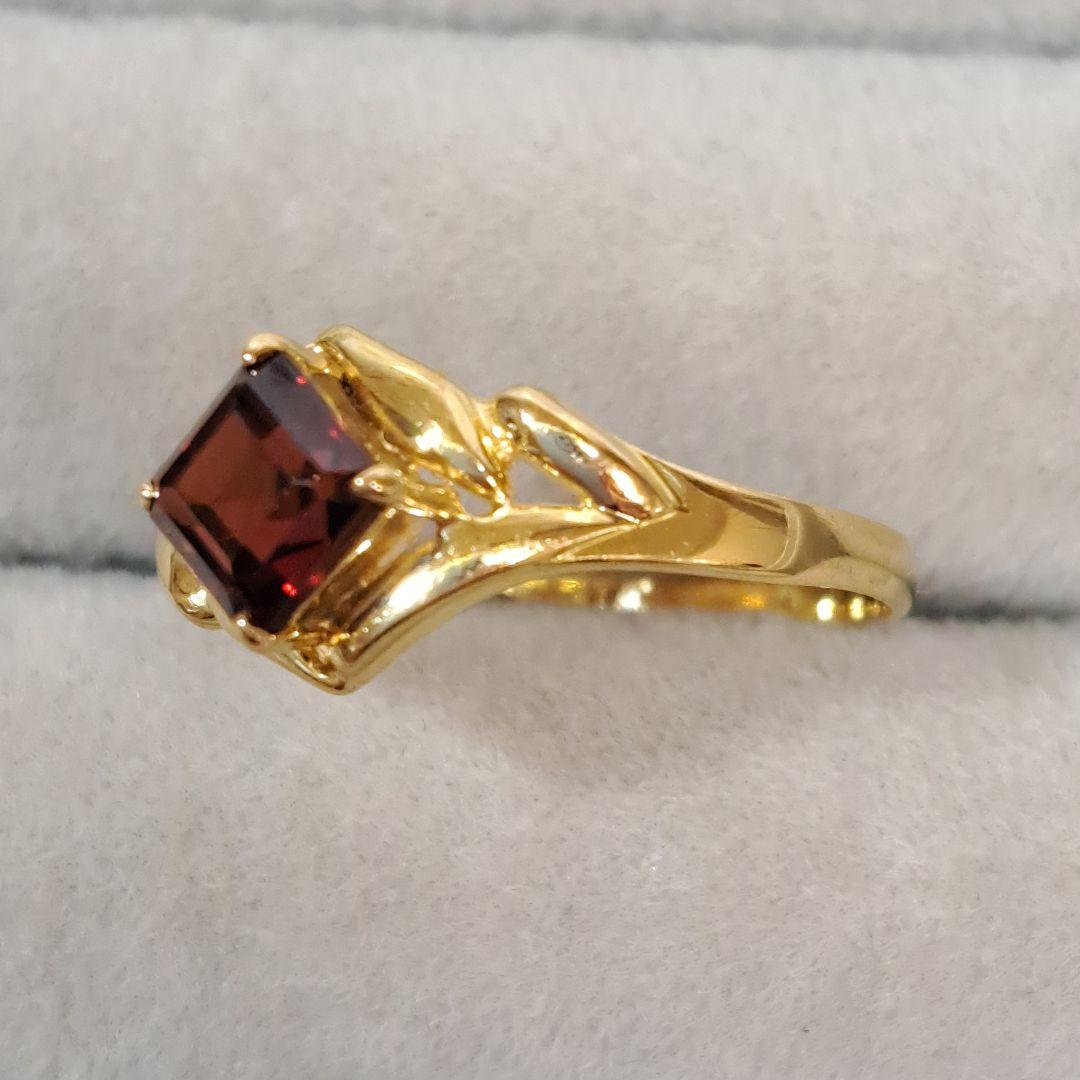 K18 ガーネット リング 14号 1月誕生石 18金