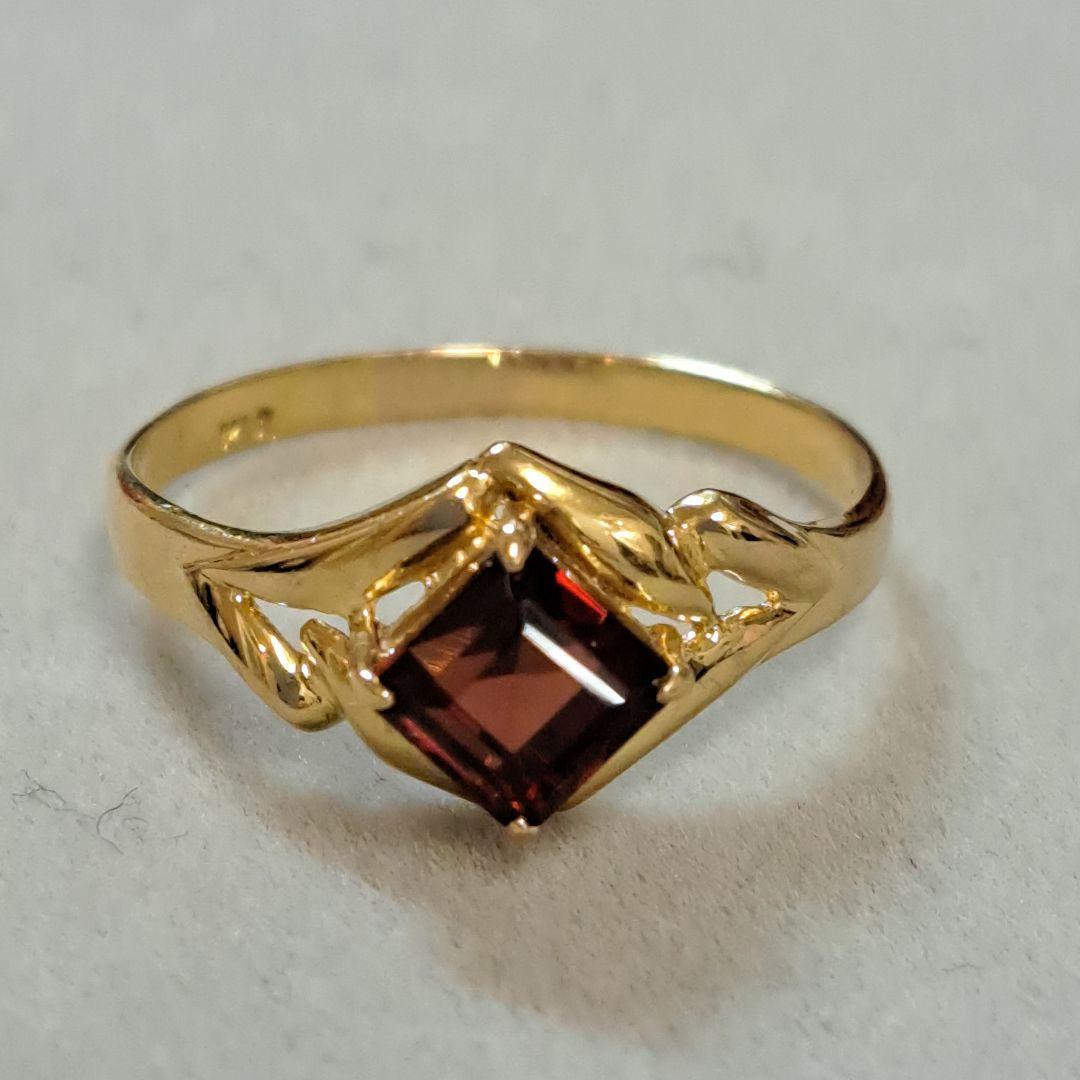 K18 ガーネット リング 14号 1月誕生石 18金