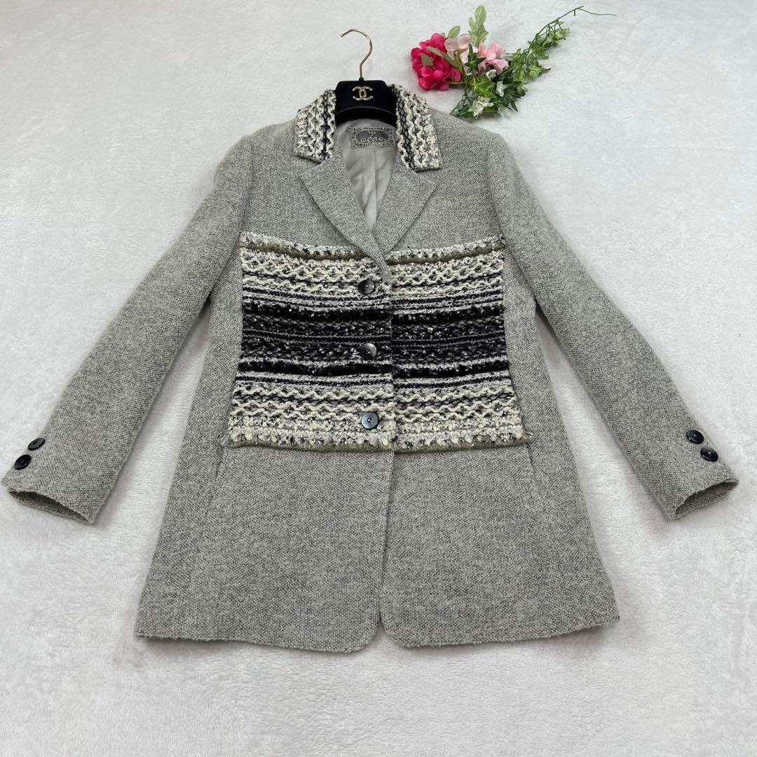 K115 美品 XL アルバロッサ インポートロッサ コート グレー レディース