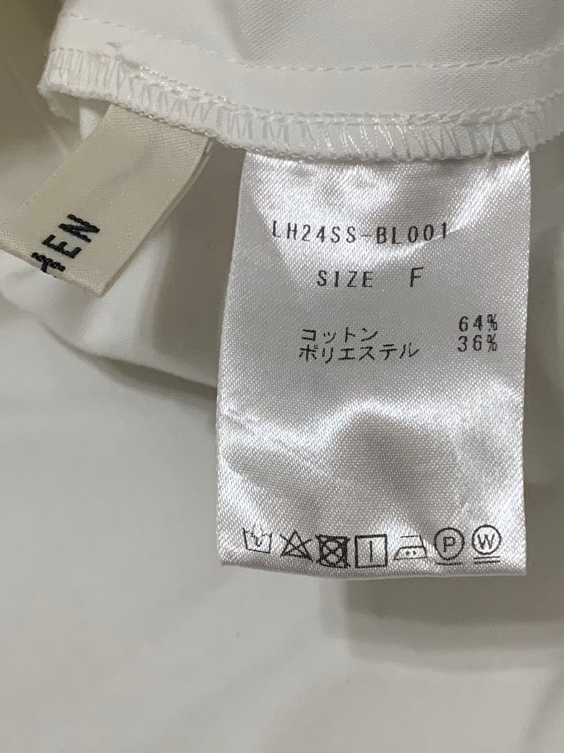 人気完売　LOHEN ローヘン　ハイカウントダブルクロス ノーカラーブラウス
