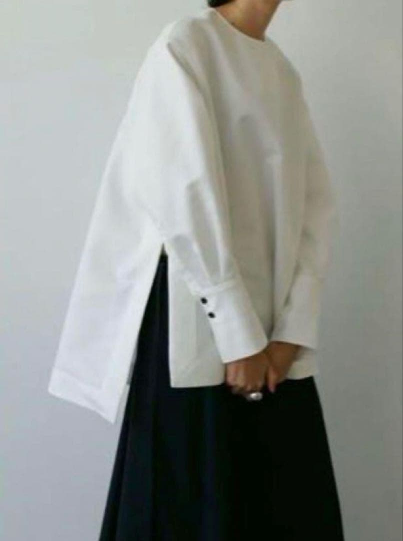 人気完売　LOHEN ローヘン　ハイカウントダブルクロス ノーカラーブラウス