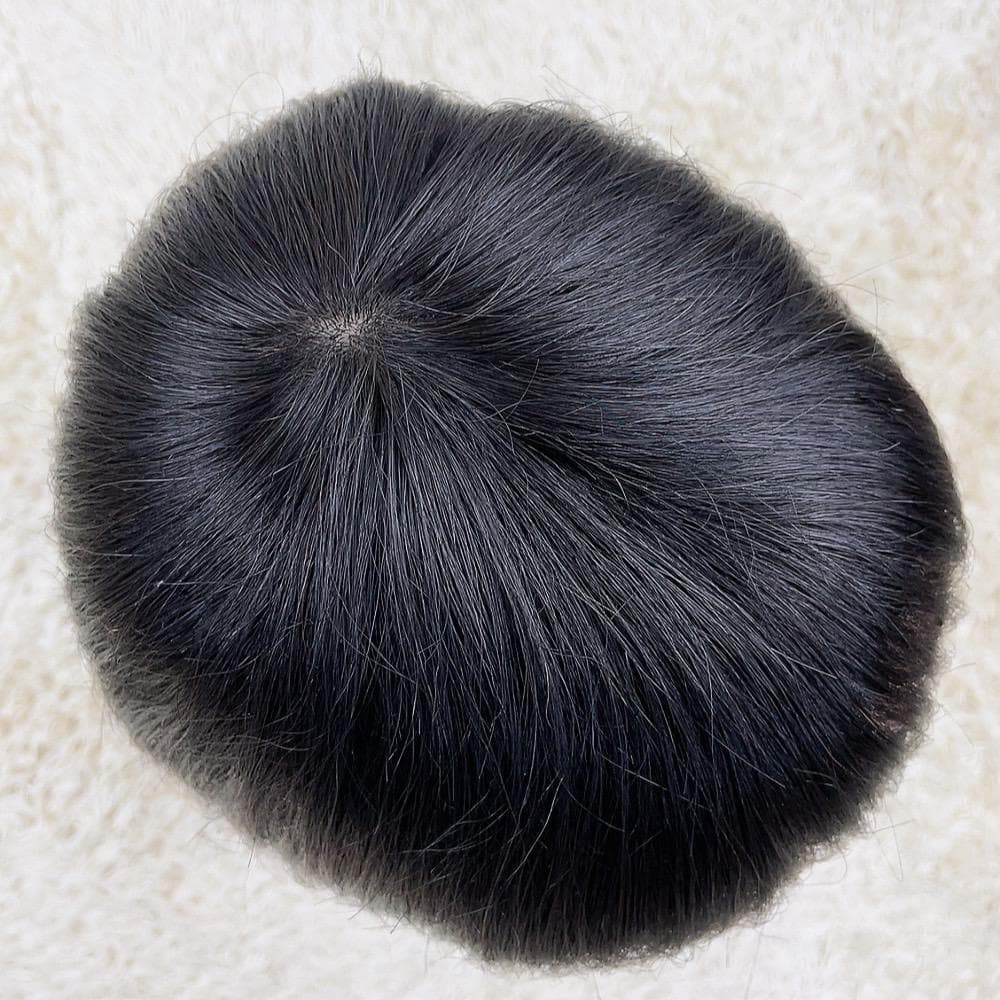 人毛100% フルウィッグ 医療用 ロングストレート ブラック 黒髪 手縫い