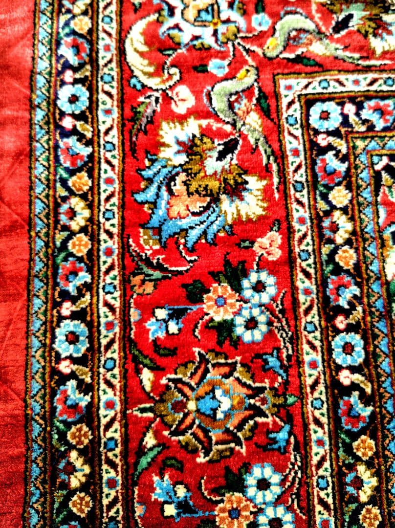 【レッドダイヤモンド】手織りペルシャ絨毯　ヴィンテージシルク　未使用超極美品