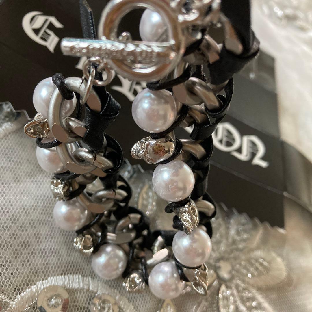 BIG BANG G-DRAGON パール メタルストラップブレスレット難有り