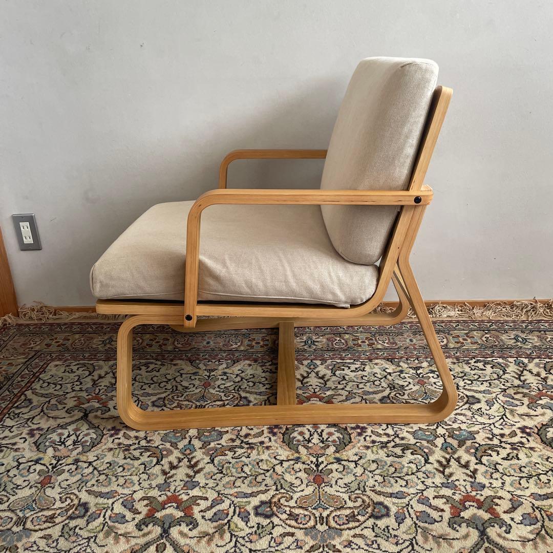 無印良品　リビングでもダイニングでもつかえるソファチェア・オーク材①