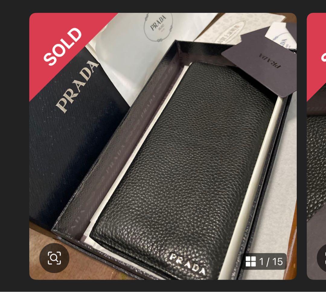 まる PRADA プラダ　長財布　カーフ グレインレザー　ギャランティ付