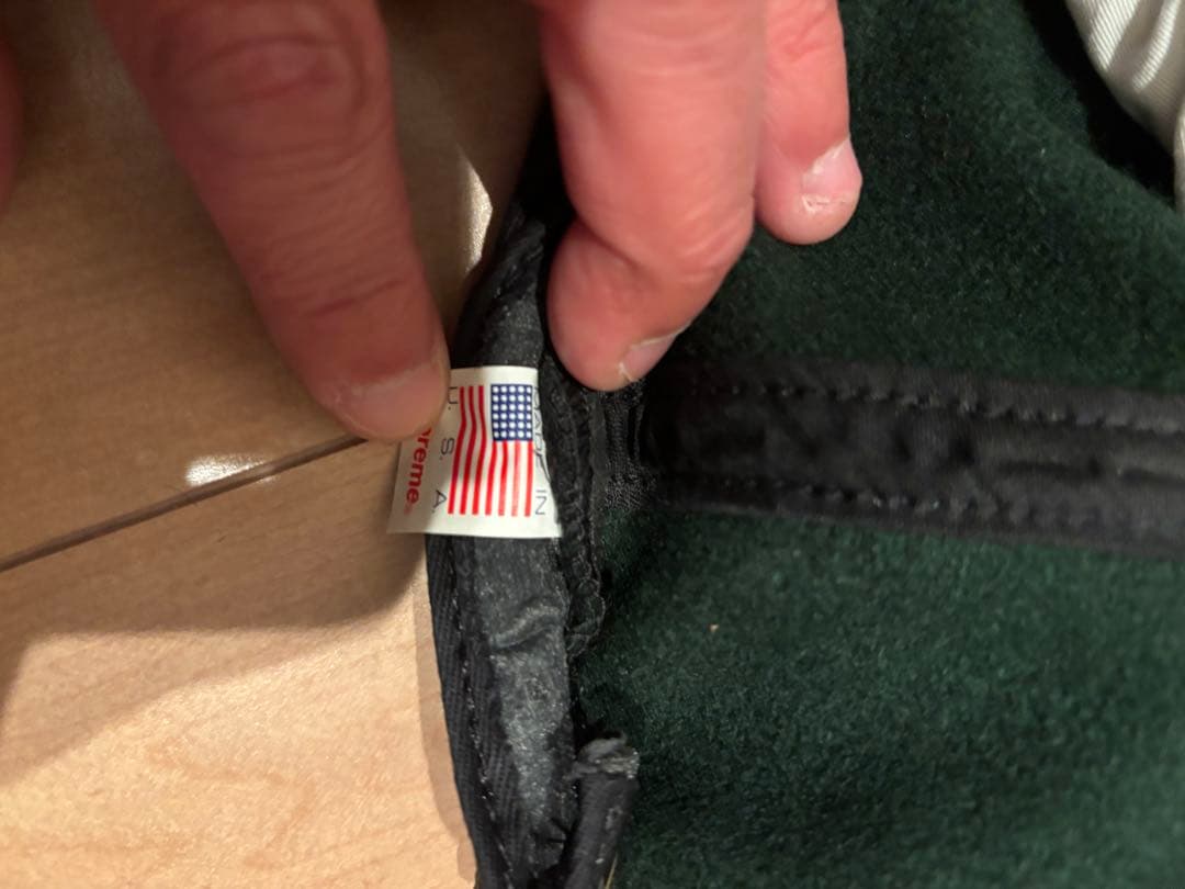 Supreme Suede S Logo 6 Panel 緑キャップ Ｓロゴ