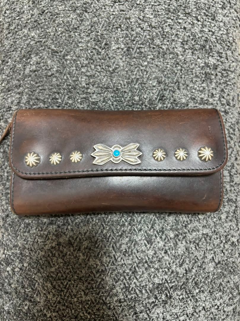 ラリースミス　ブラウン　レザー 長財布