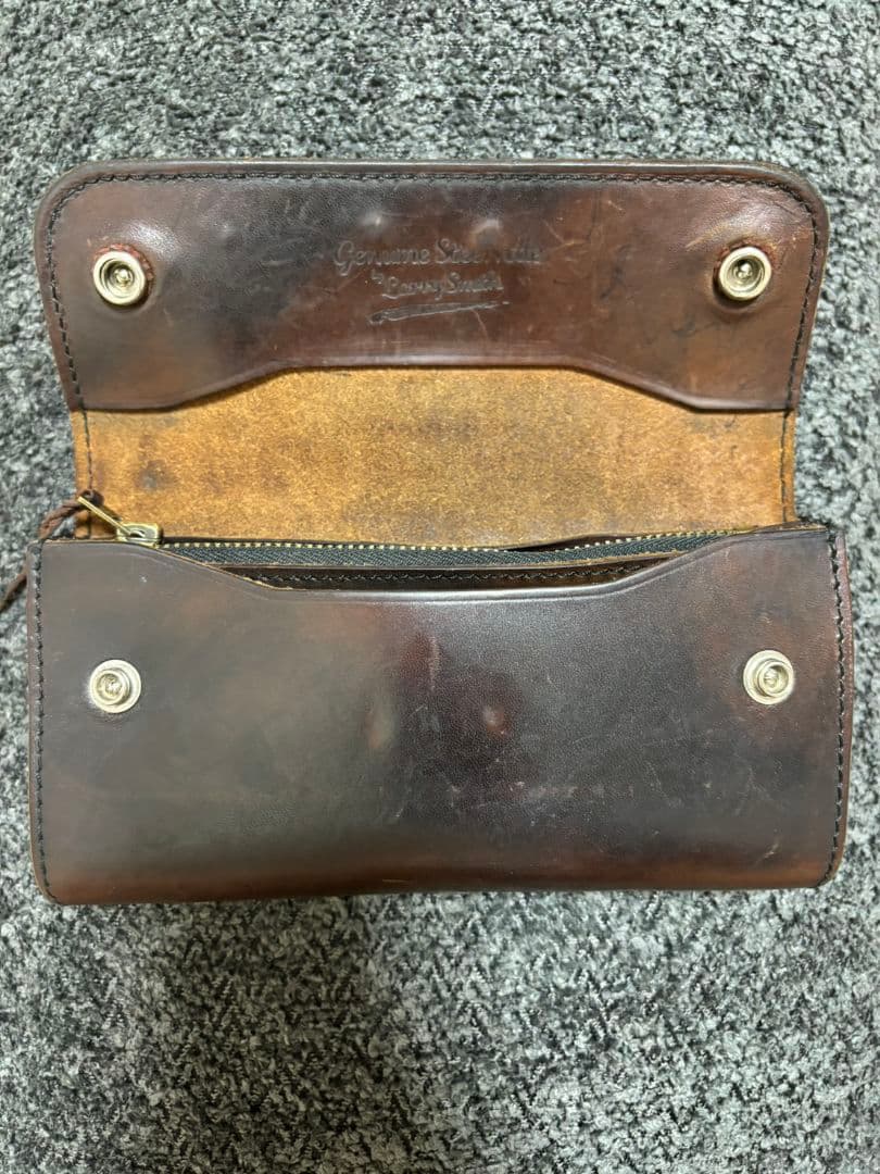 ラリースミス　ブラウン　レザー 長財布