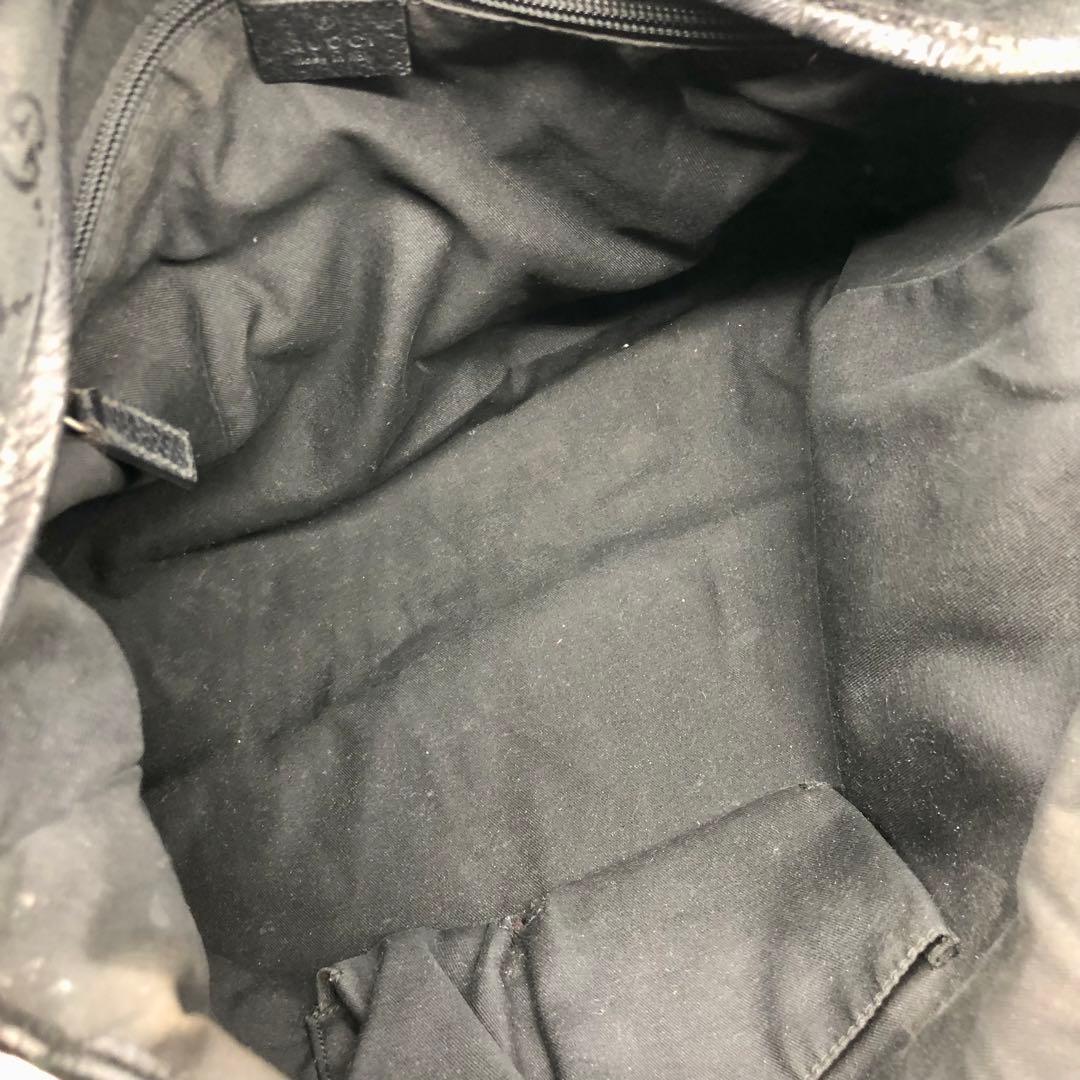 【大容量】GUCCI メッセンジャーバッグ GGキャンバス シェリーライン 黒