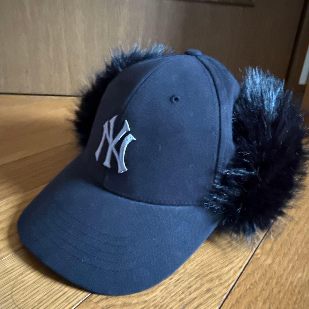 【日本未発売】カリナ着用　新品　MLB イヤーフラップ キャップ　ブラック