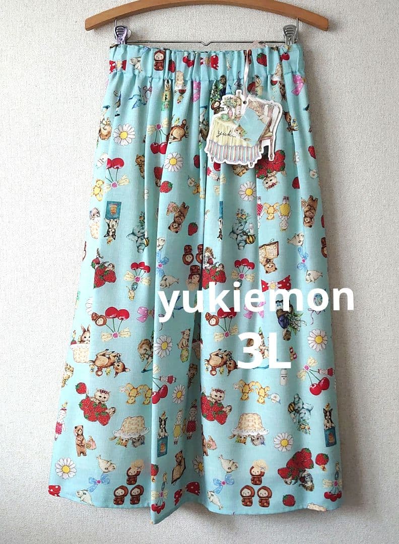 【新品未使用】yukiemon コラージュ（サックス）3Lサイズ