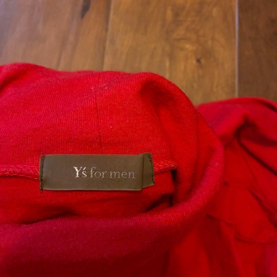 90s y's for men 茶タグ 赤タートルネックニット 古着