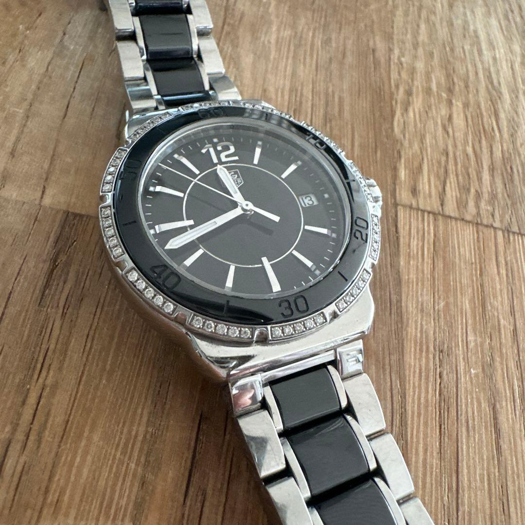 タグホイヤー　フォーミュラ1レディース黒、ダイヤ