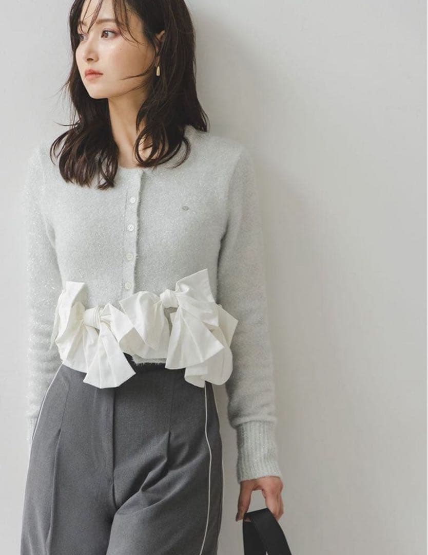 snidel リボンモチーフカーディガン