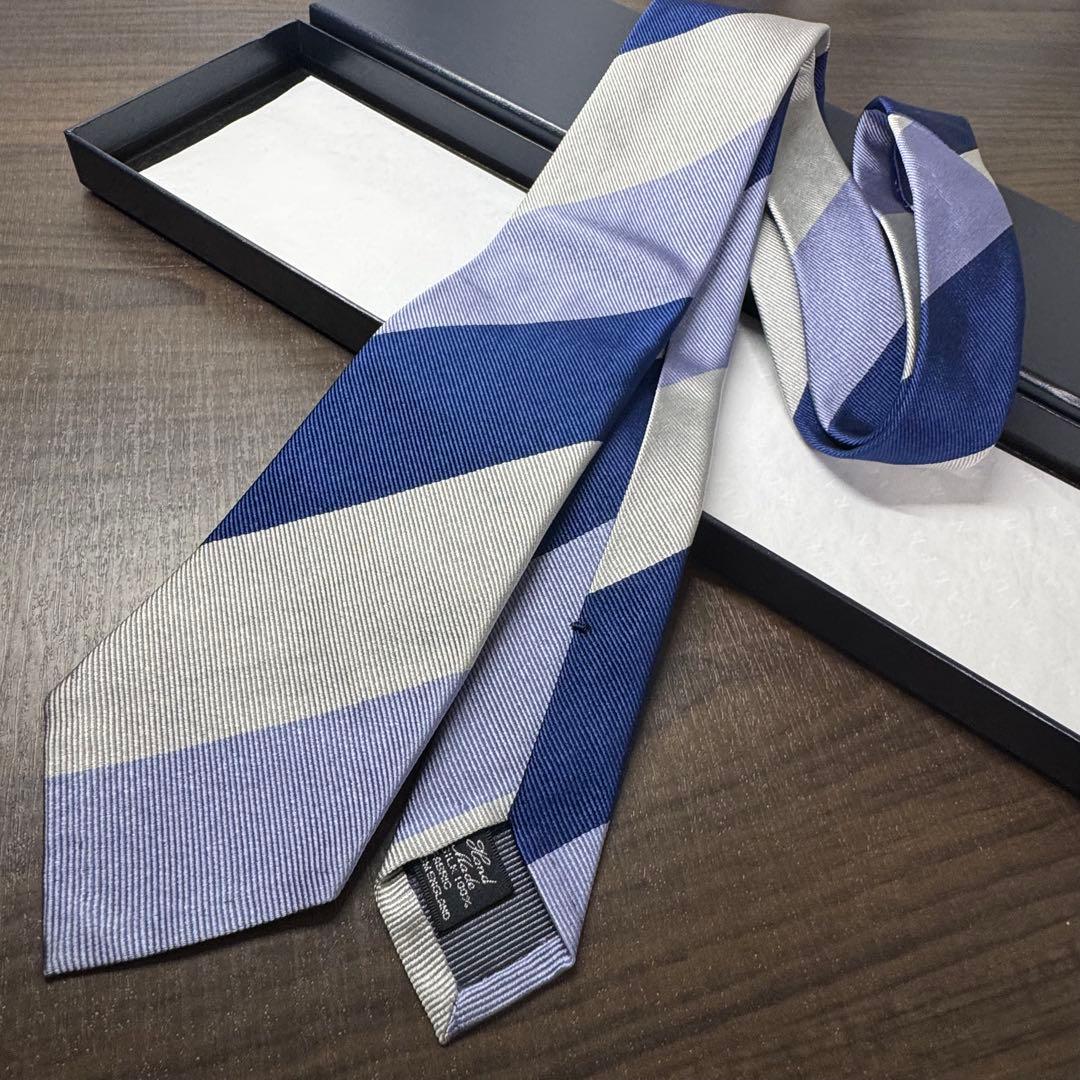 Drake's × BEAMS F別注 スフォデラート 段落ち レジメンタルタイ