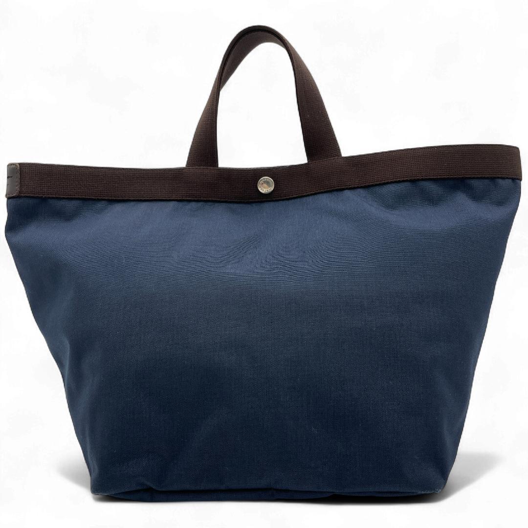 美品 Herve Chapelier ハンドバッグ ナイロン ブルー 725C