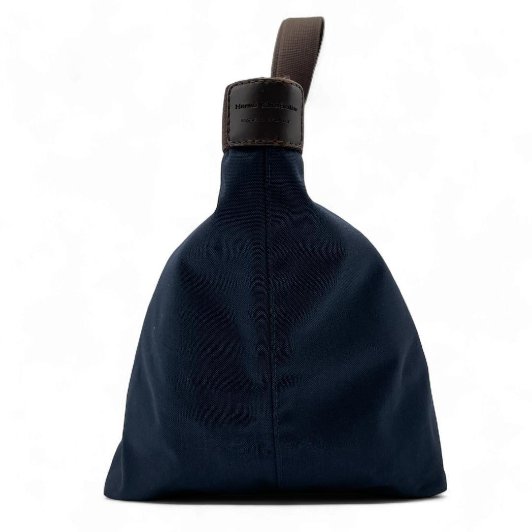 美品 Herve Chapelier ハンドバッグ ナイロン ブルー 725C