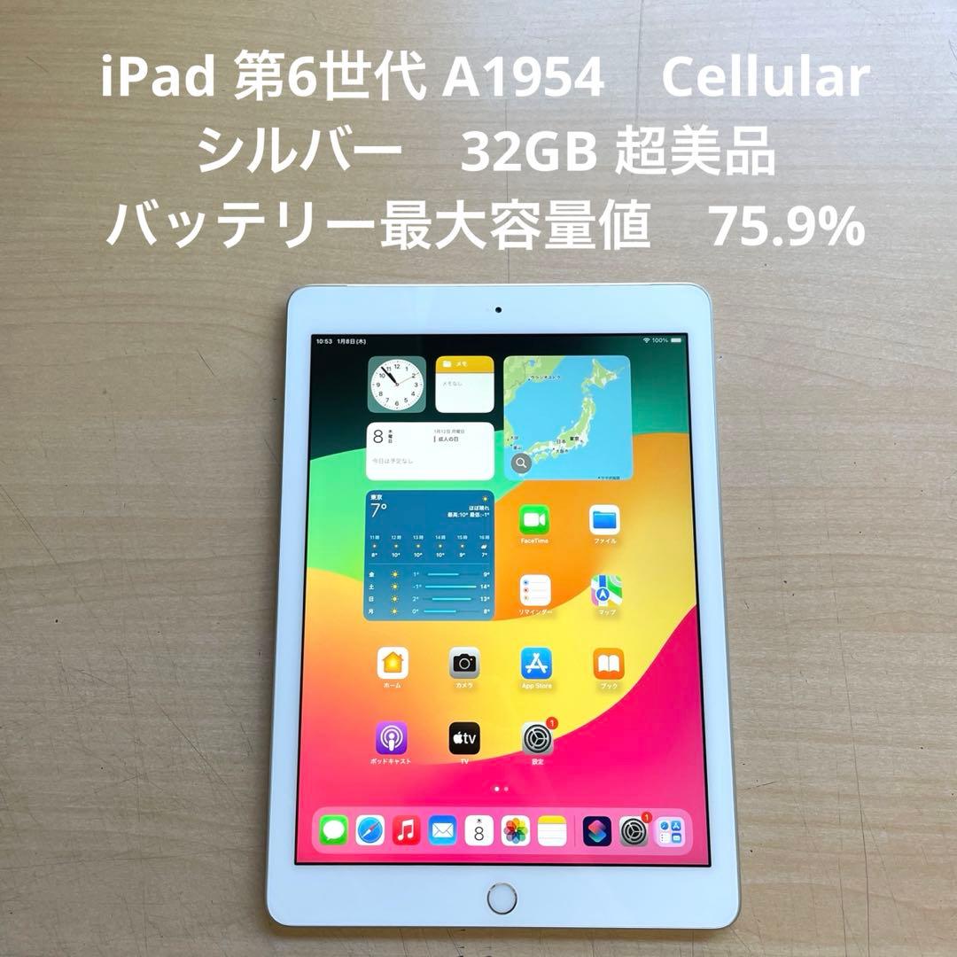 iPad 第6世代 A1954　Cellular シルバー　32GB 超美品