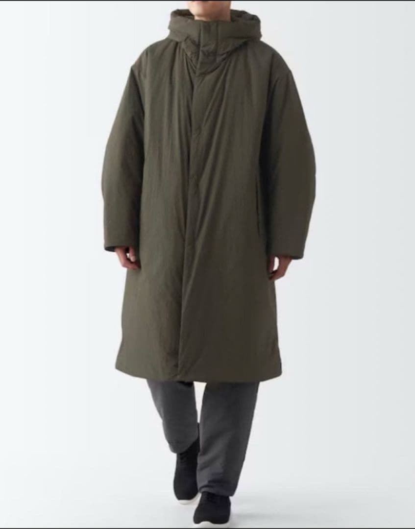 無印良品 防風撥水 中綿 ベンチコート XL モンスターパーカー