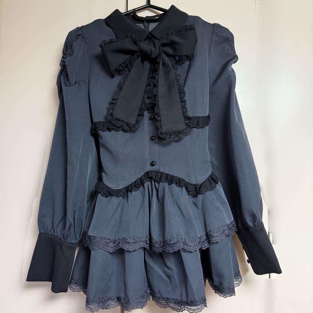 NoGenki BunnyLis 貴族システムボウタイレイヤードミニワンピセット