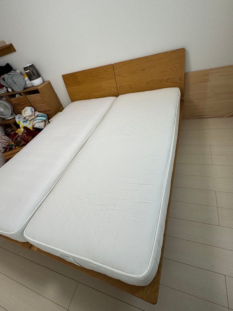 【専用】無印良品 MUJI セミシングルベッド 収納+ヘッドボード付き