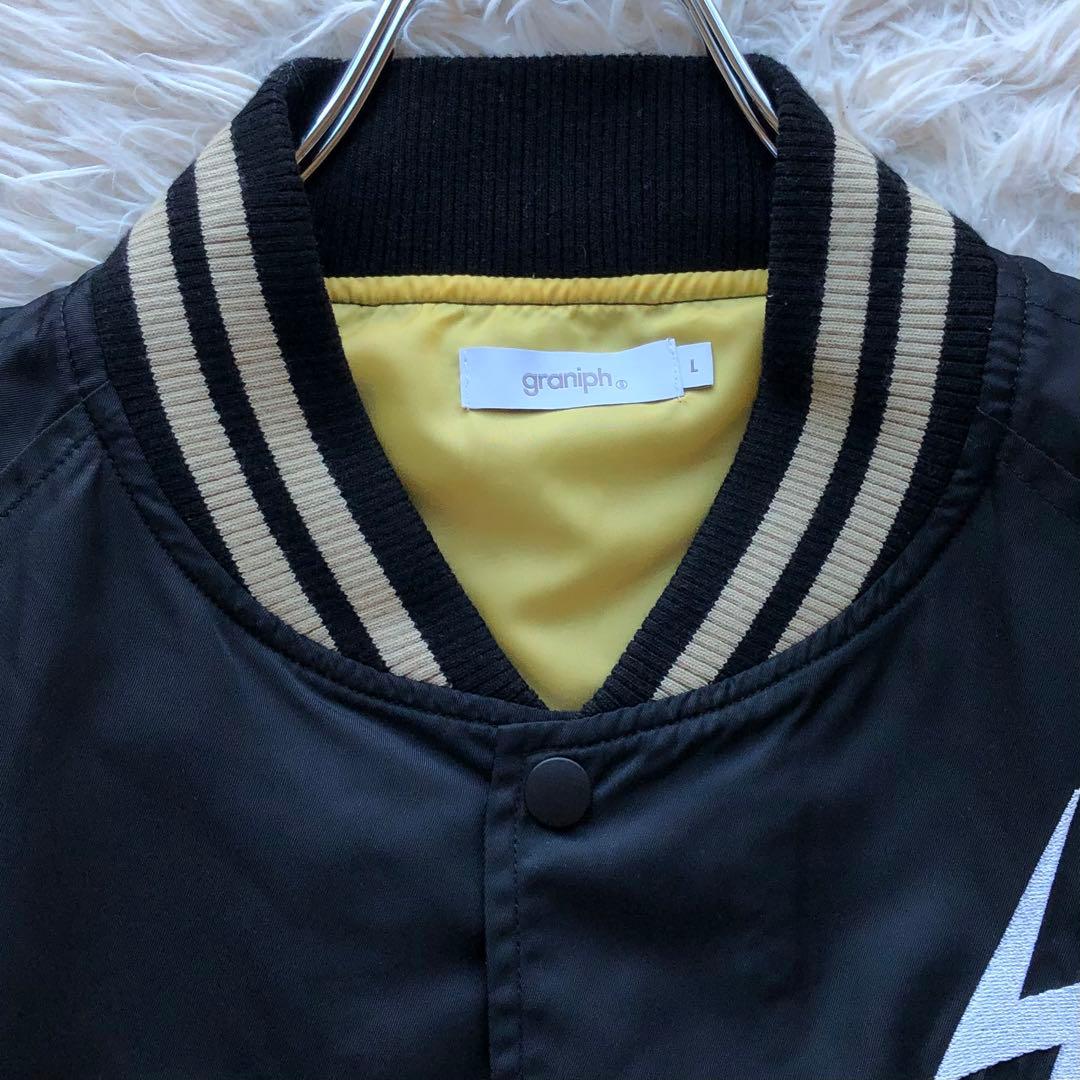 【未使用級】グラニフ スカジャン　黒　L 刺繍　ピカチュウ　ライチュウ　ピチュー