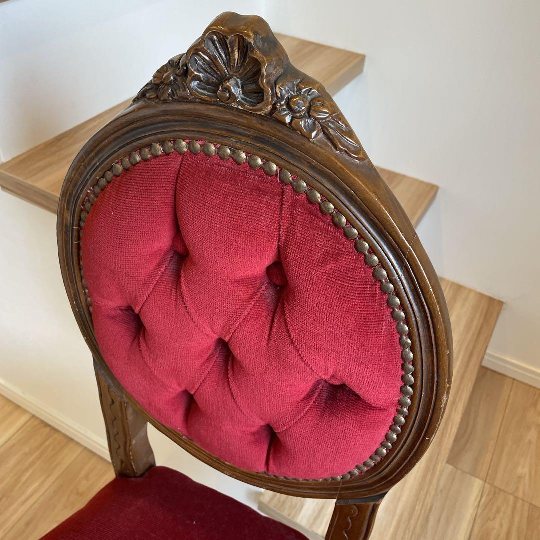 ＊*様 アンティーク調 猫脚　チェア　ロココ調 彫刻 鋲 椅子 イス ダイニング