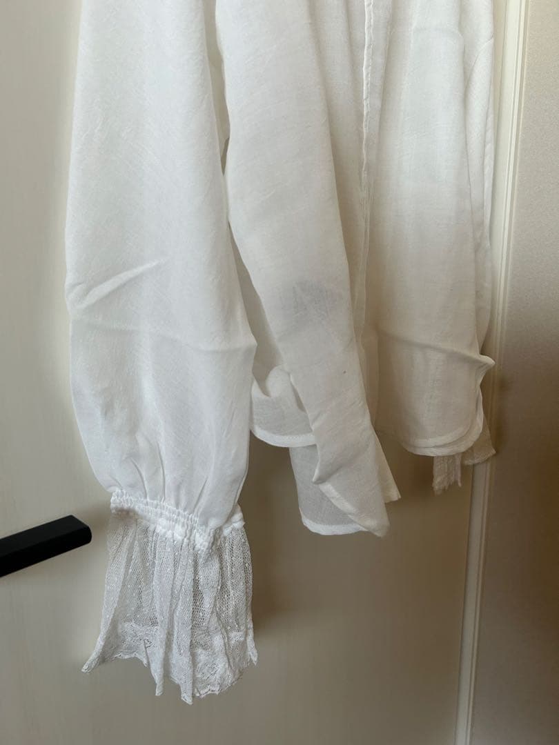 新品未使用　タグ付　PUAL CE CIN 襟袖レースプチハイネックブラウス