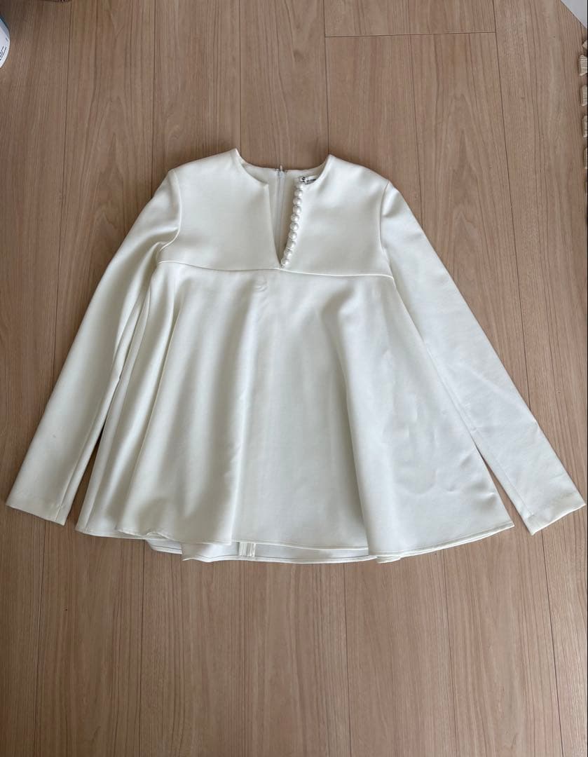 ヨーコチャン　パール　ブラウス　トップス　ホワイト　36