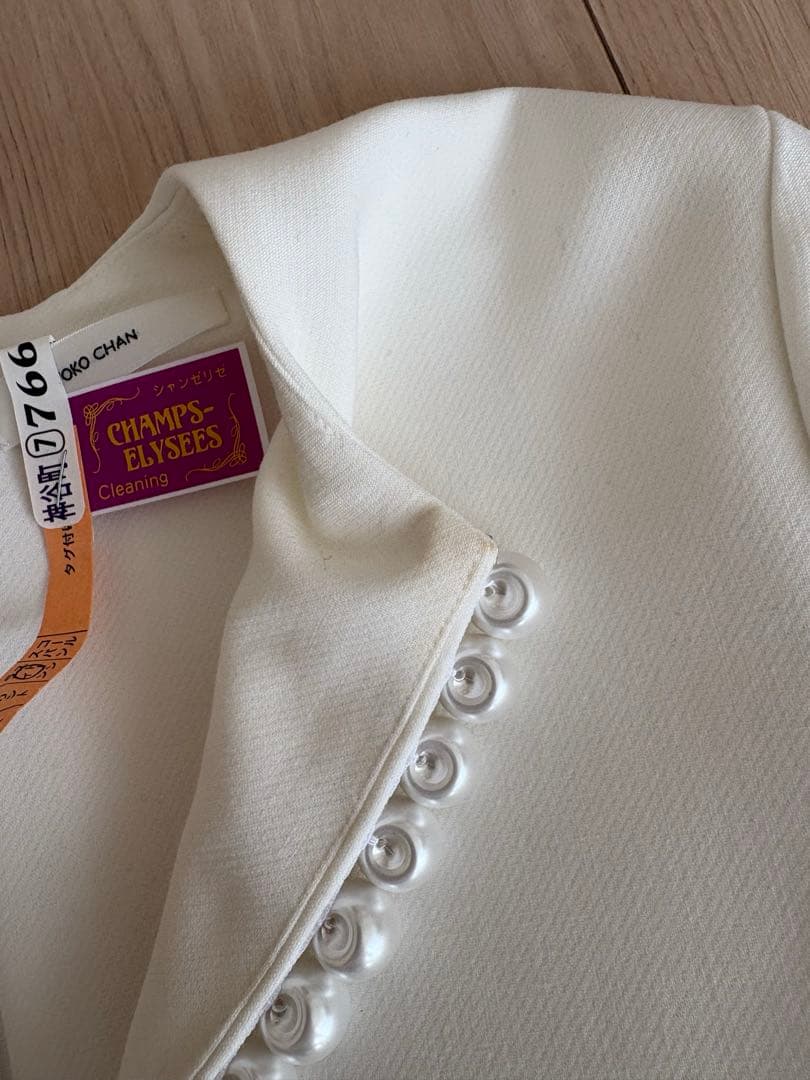 ヨーコチャン　パール　ブラウス　トップス　ホワイト　36