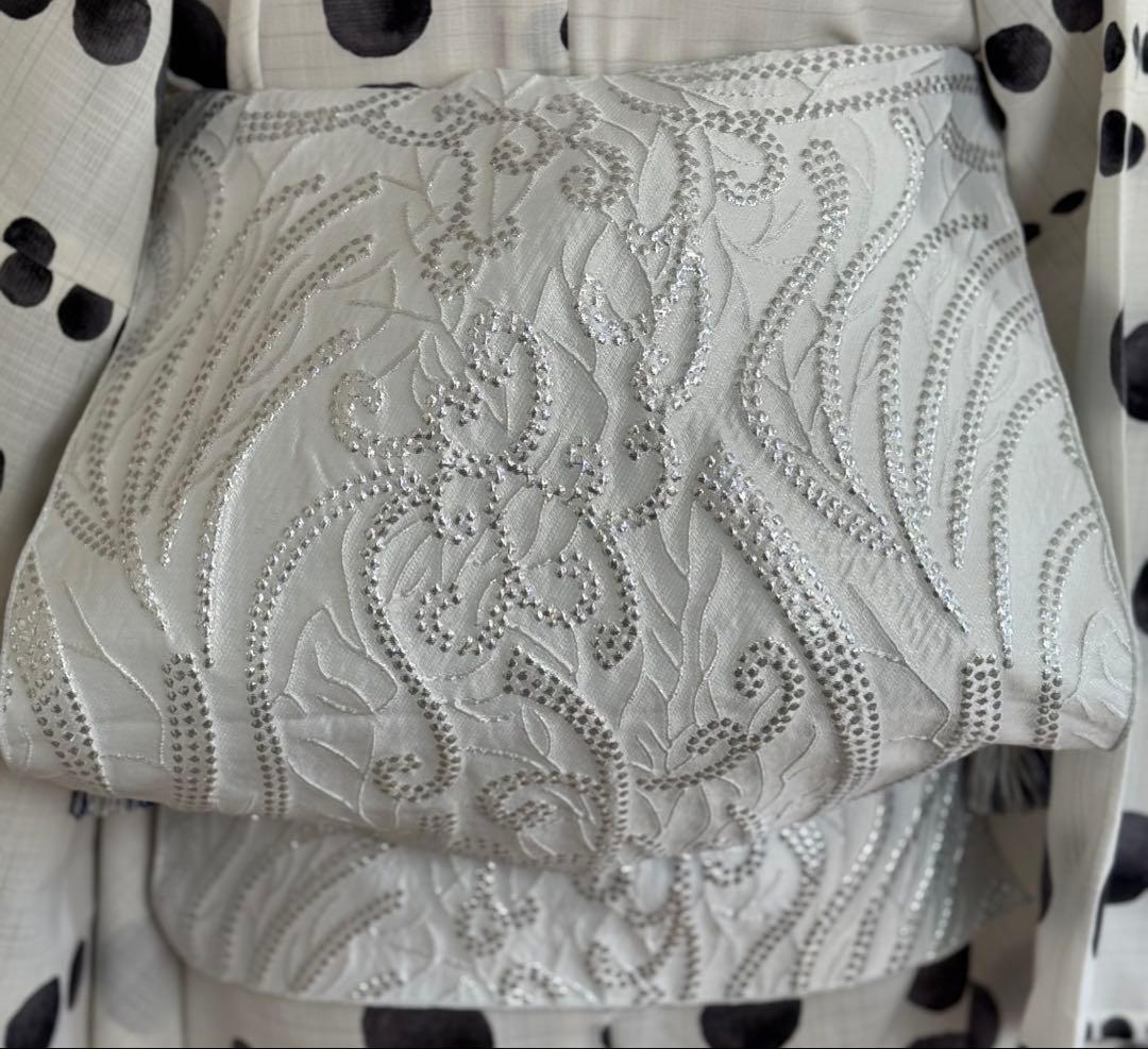 大人兵児帯【スパーク】&【スノーホワイトプラチナシルバー】のセット