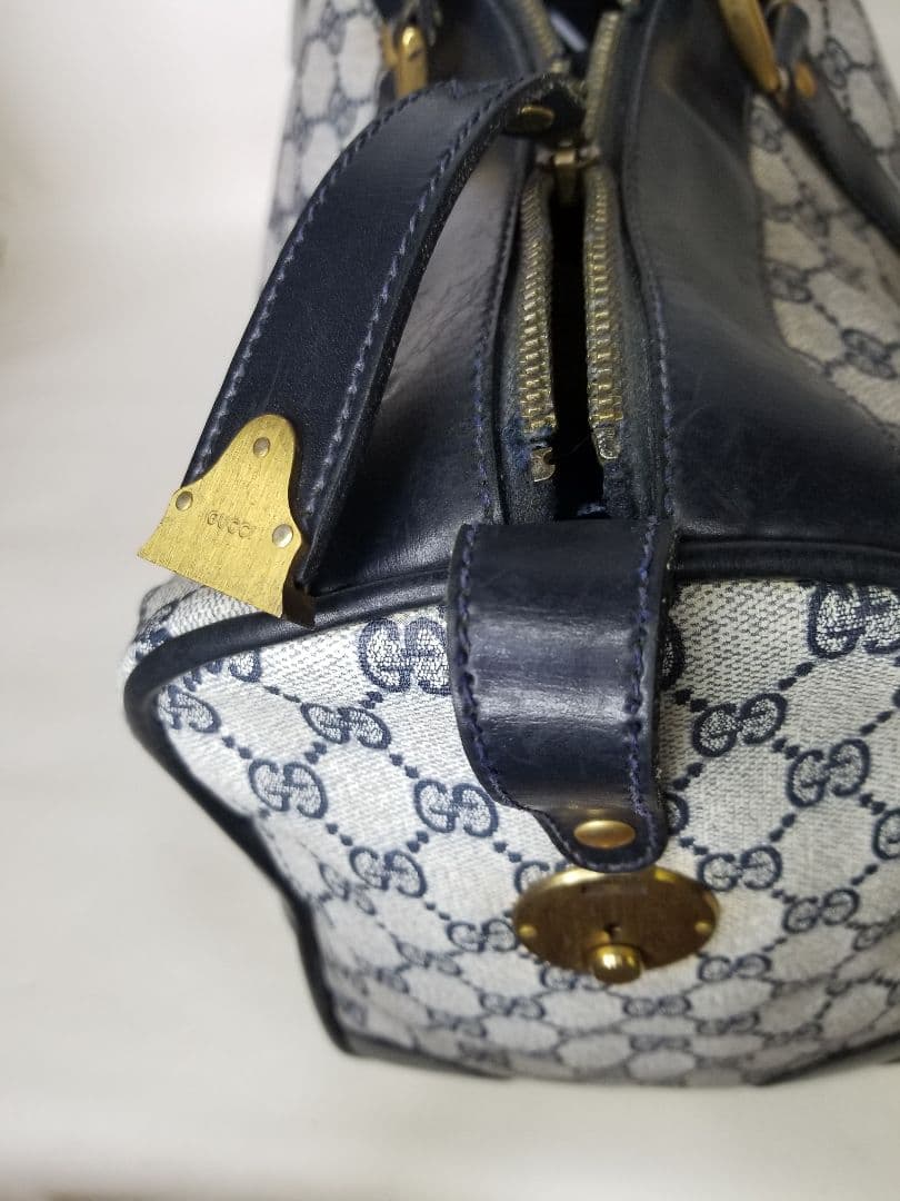 GG柄のグッチボストンバッグ、ヴィンテージレザー、トラベルバッグ