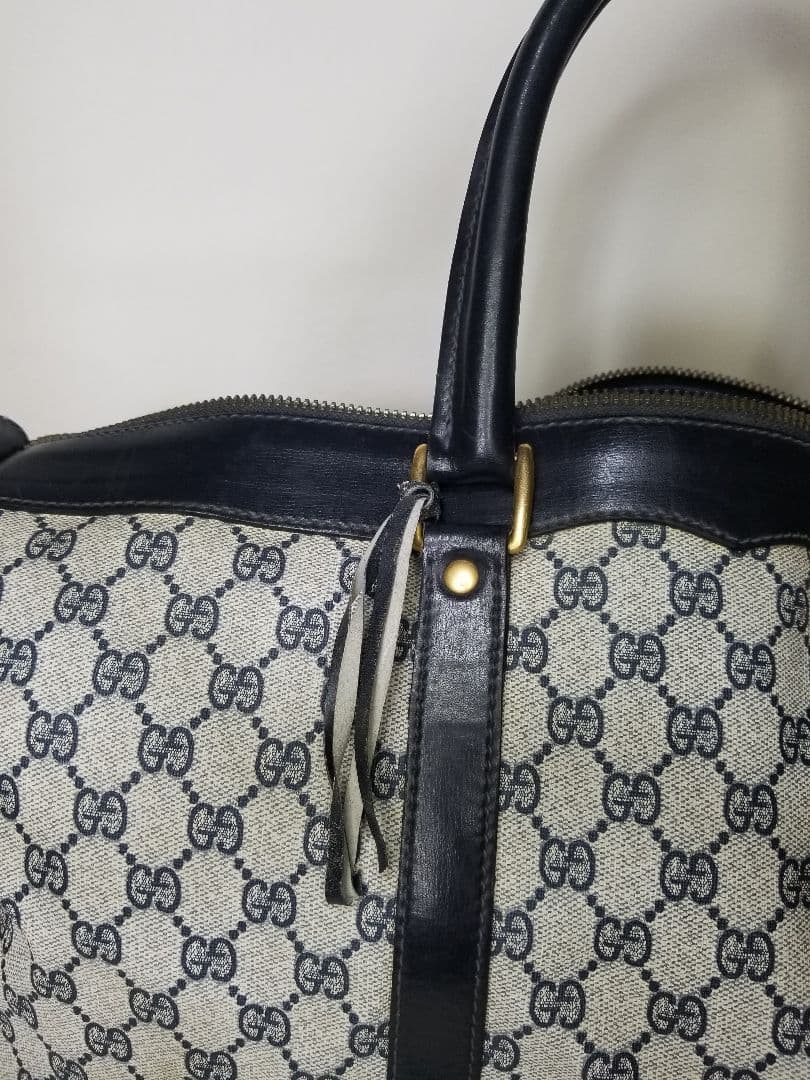 GG柄のグッチボストンバッグ、ヴィンテージレザー、トラベルバッグ